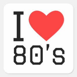 Pegatina Cuadrada Amo los ochenta