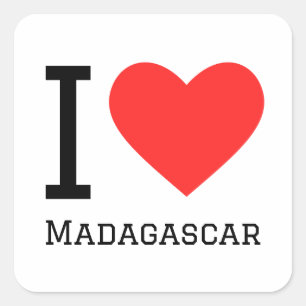 Pegatina Cuadrada Amo Madagascar