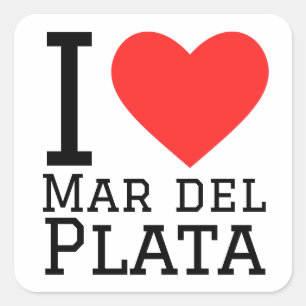 Pegatina Cuadrada Amo mar del Plata