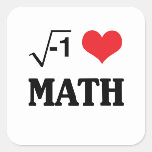 Pegatina Cuadrada Amo matemáticas