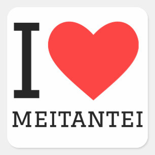 Pegatina Cuadrada Amo meitantei