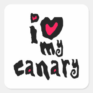 Pegatina Cuadrada Amo Mi Canario