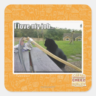 Pegatina Cuadrada ¡Amo mi trabajo