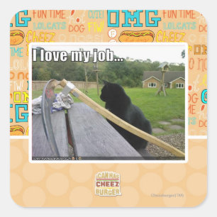 Pegatina Cuadrada ¡Amo mi trabajo