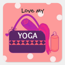 Pegatina Cuadrada Amo mi Yoga