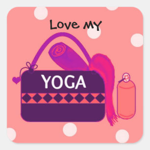 Pegatina Cuadrada Amo mi Yoga