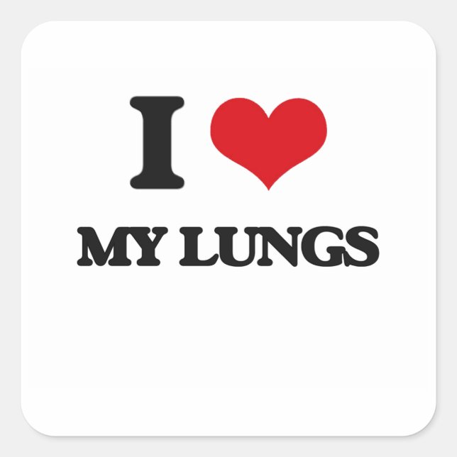 Pegatina Cuadrada Amo Mis Pulmones (Anverso)