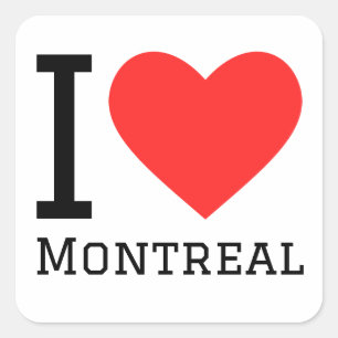 Pegatina Cuadrada Amo Montreal