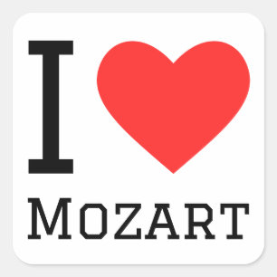 Pegatina Cuadrada Amo Mozart
