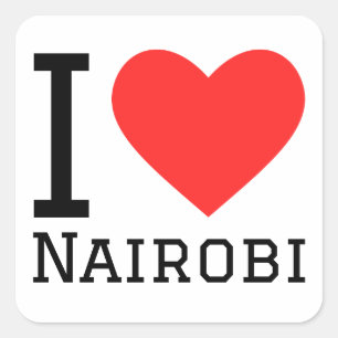Pegatina Cuadrada Amo Nairobi