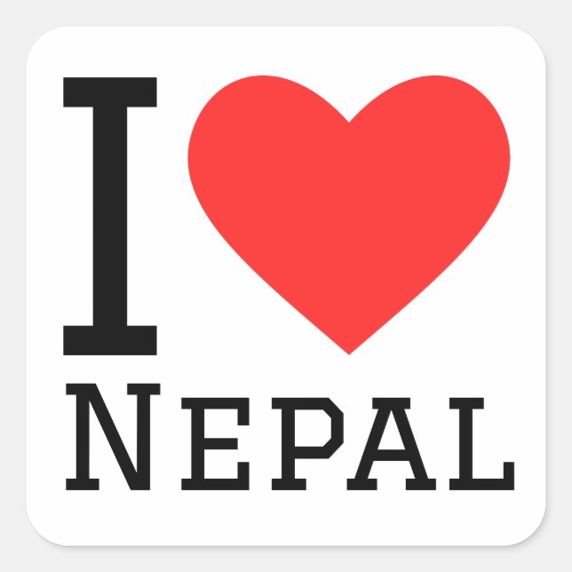 Pegatina Cuadrada Amo Nepal (Anverso)