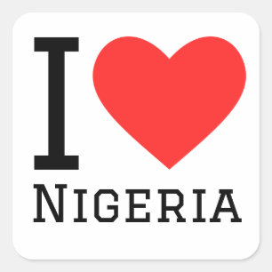 Pegatina Cuadrada Amo Nigeria