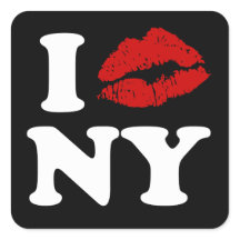 Amo Nueva York | Labios besos de pintalabios rojos