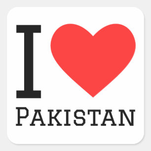 Pegatina Cuadrada Amo Pakistán