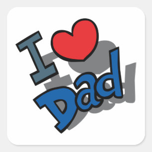 Pegatina Cuadrada Amo Papá