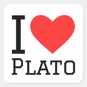 Pegatina Cuadrada Amo Platón