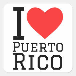 Pegatina Cuadrada Amo Puerto Rico