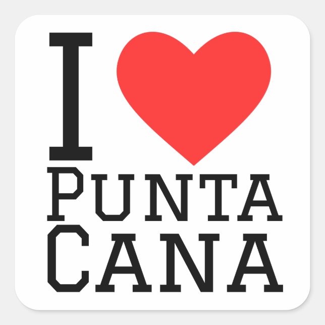 Pegatina Cuadrada Amo punta cana (Anverso)