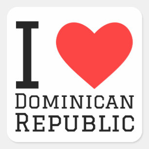 Pegatina Cuadrada Amo República Dominicana