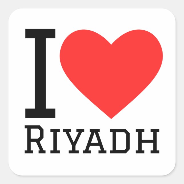Pegatina Cuadrada Amo Riyadh (Anverso)