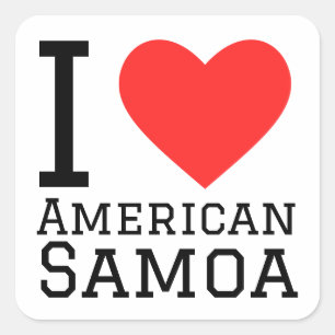 Pegatina Cuadrada Amo Samoa Americana