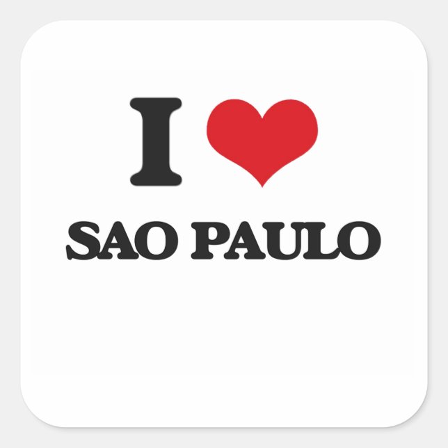 Pegatina Cuadrada Amo Sao Paulo (Anverso)