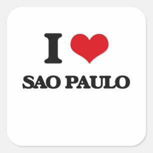 Pegatina Cuadrada Amo Sao Paulo