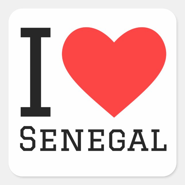 Pegatina Cuadrada Amo Senegal (Anverso)