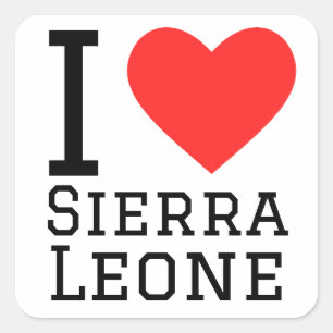 Pegatina Cuadrada Amo Sierra Leona