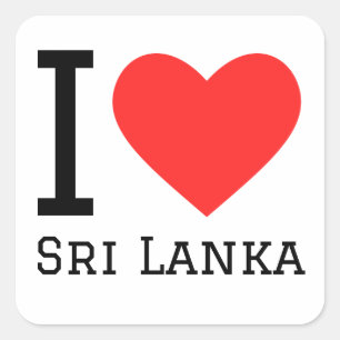 Pegatina Cuadrada Amo Sri Lanka