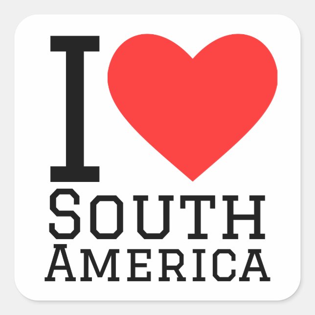 Pegatina Cuadrada Amo Sudamérica (Anverso)