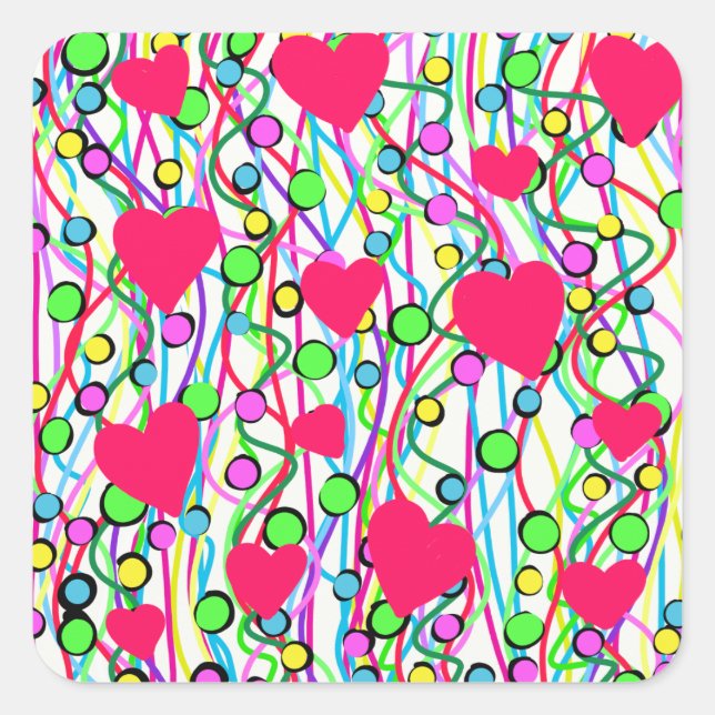 Pegatina Cuadrada Amor (Anverso)