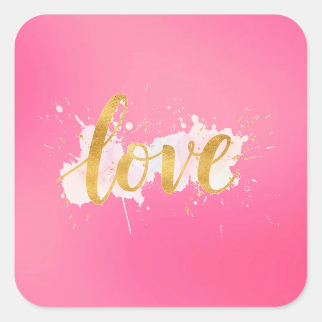 Pegatina Cuadrada Amor (Anverso)