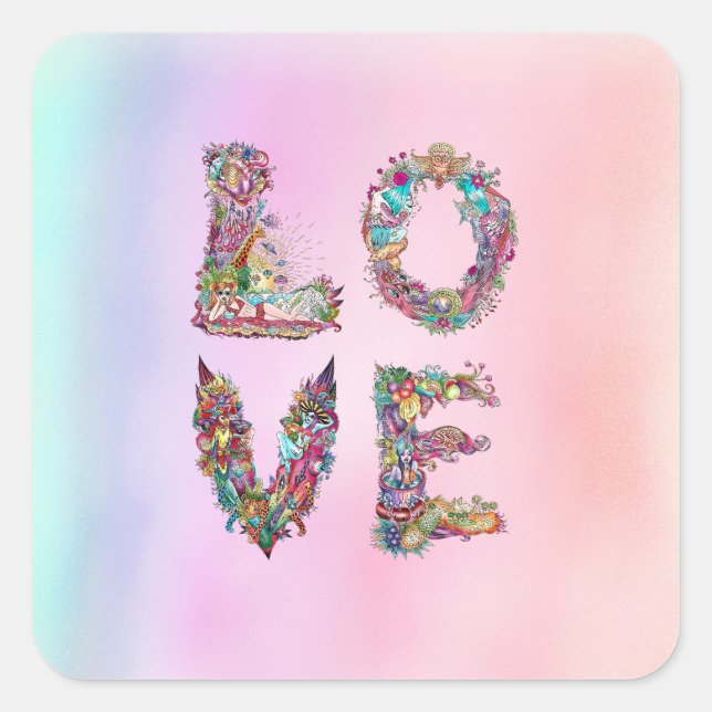 PEGATINA CUADRADA AMOR (Anverso)