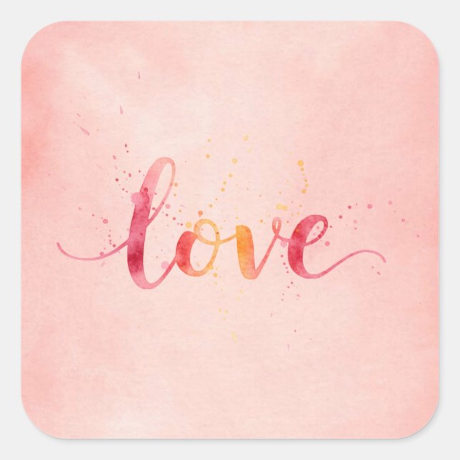 Pegatina Cuadrada Amor (Anverso)