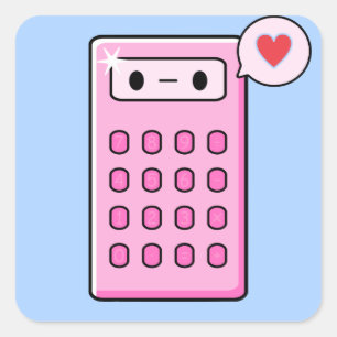 Pegatina Cuadrada Amor a los calculadores