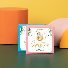 Pegatina Cuadrada Amor a primera Spritz Desayuno de novia Acuarela L