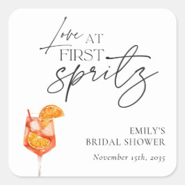 Pegatina Cuadrada Amor a Primera Spritz Despedida de Soltera