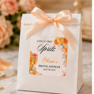 Pegatina Cuadrada Amor a Primera Spritz Despedida de Soltera