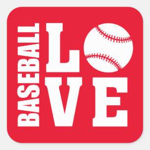 Pegatina Cuadrada Amor al béisbol