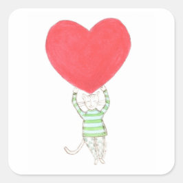 Pegatina Cuadrada amor, amor, amor