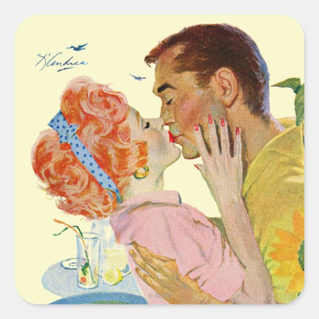 Pegatina Cuadrada Amor-Asombroso (Anverso)