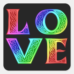 Pegatina Cuadrada AMOR - Cartas celtas