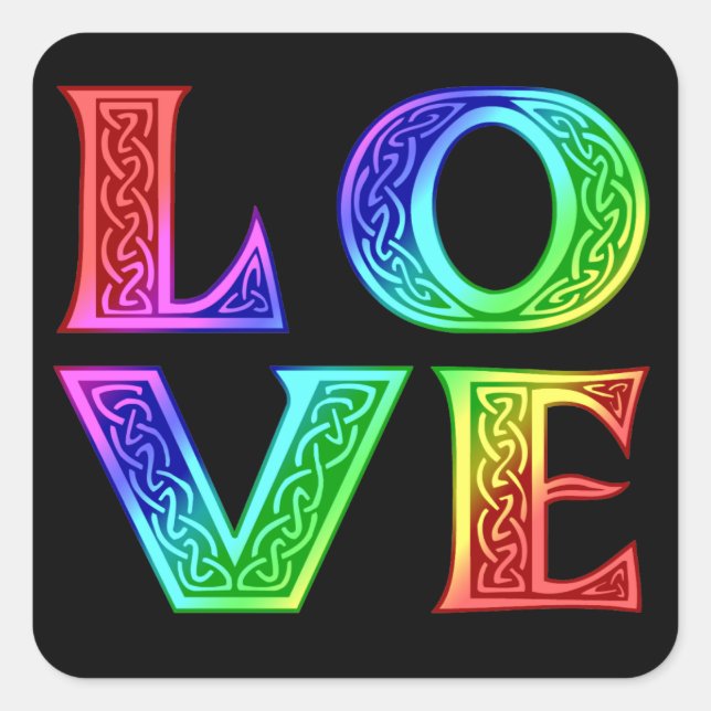 Pegatina Cuadrada AMOR - Cartas celtas (Anverso)