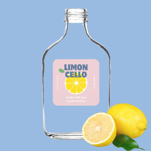 Pegatina Cuadrada Amor Casero Limoncello Líquido Rosa Kraft Moderno