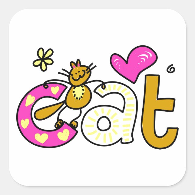 Pegatina Cuadrada Amor CAT (Anverso)