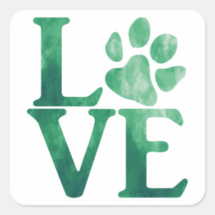 Pegatina Cuadrada Amor Clásico Verde
