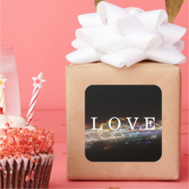 Pegatina Cuadrada AMOR con Luces Eléctricas