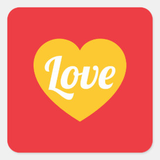 Pegatina Cuadrada Amor,corazón,personalizado