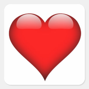 Pegatina Cuadrada Amor del corazón rojo